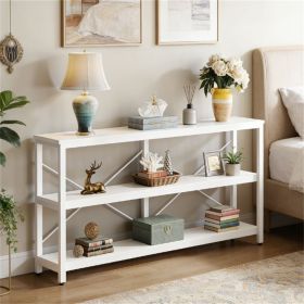 Extra long console table, sofa table with storage space, storage shelf, display rack, open storage rack