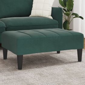 Footstool Dark Green Velvet, Plywood, Plastic Compact Simple