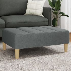 Footstool Dark Grey Polyester, Plywood, Foam, Plastic Medium