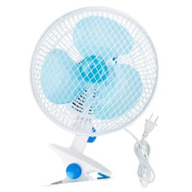 1Pc Clip On Fan 2 Speeds Quiet Clamp Fan Adjustable Tilt Auto Shaking Fan Wall Mount Personal Fan For Desk Office Home Baby Strollers Table Tops (Option: White)